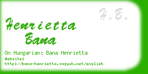 henrietta bana business card